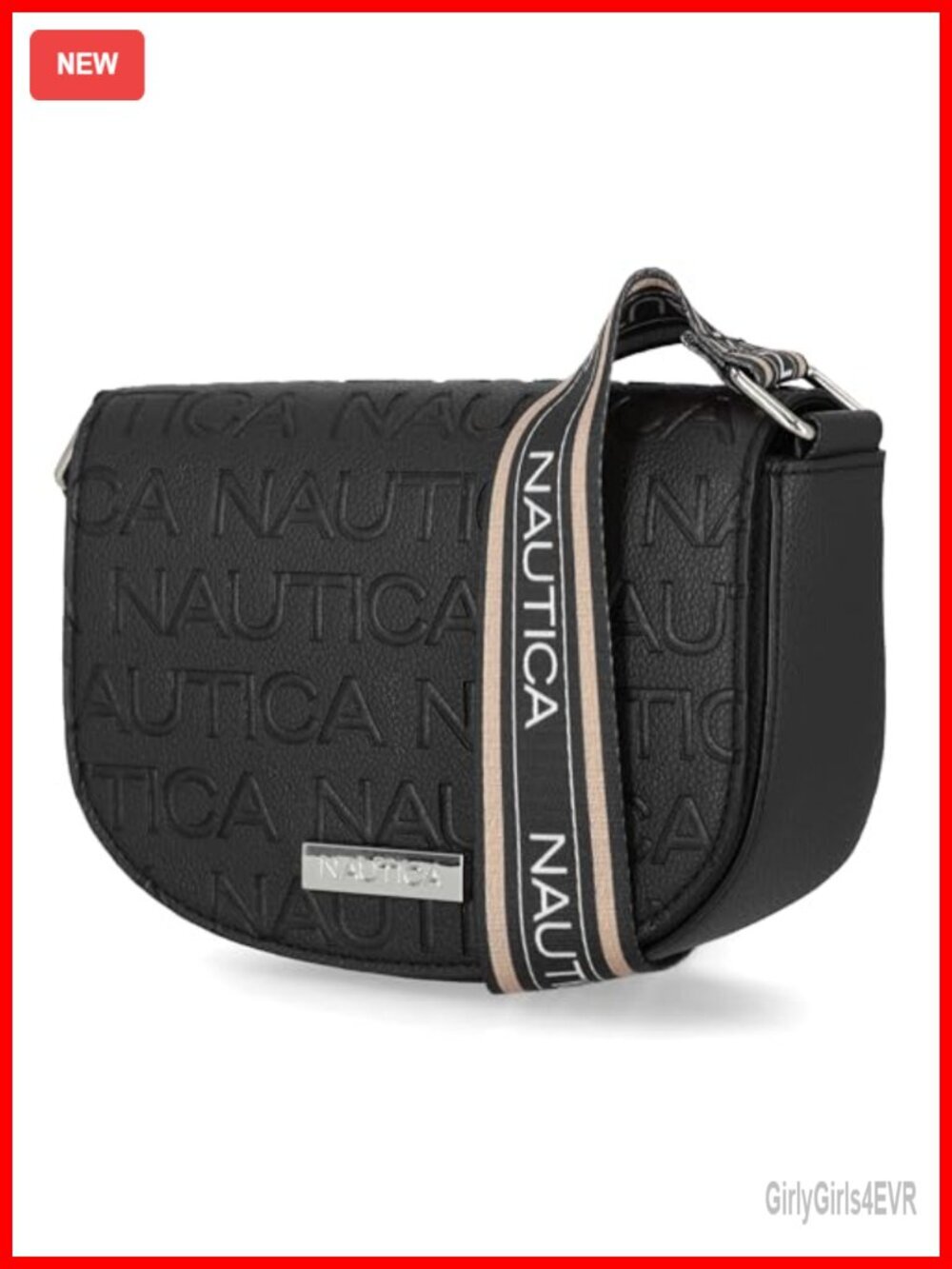 Vegan Leather Crossbody Bag with Magnetic Snap Closure, Adjustable Strap